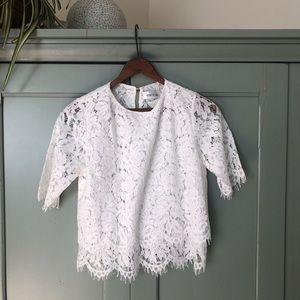 White Lace Crop Top